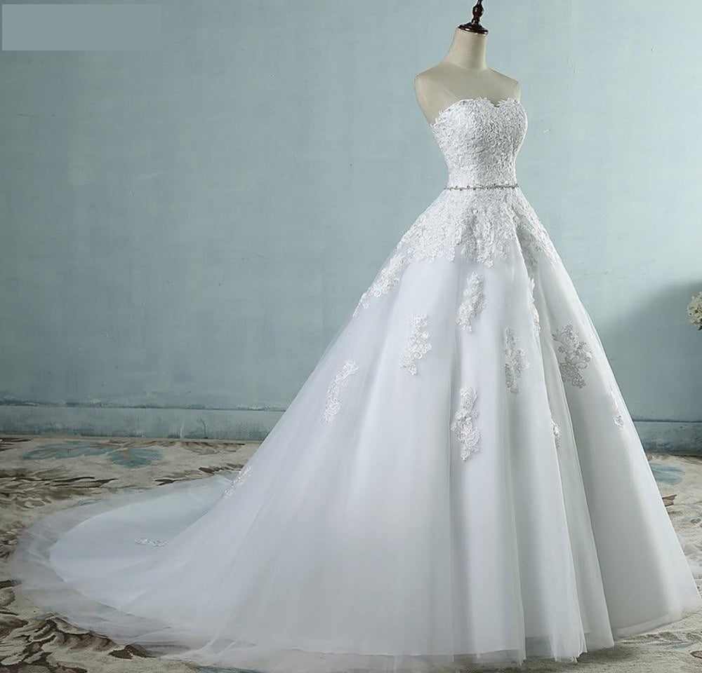 
                      
                        Lace Flower Sweetheart  Wedding Dress, + Sizes Available - TulleLux Bridal Crowns &  Accessories 
                      
                    