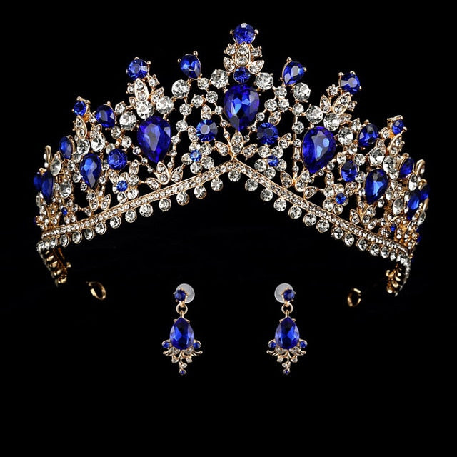 
                      
                        Wedding Crown Bridal Tiaras  with Earrings Headband Wedding  Accessories Hair Jewelry - TulleLux Bridal Crowns &  Accessories 
                      
                    