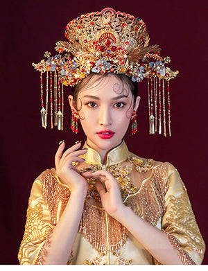 Luxurious Phoenix Princess Bridal Hair Crown Wedding Hair Accessories - TulleLux Bridal Crowns &  Accessories 