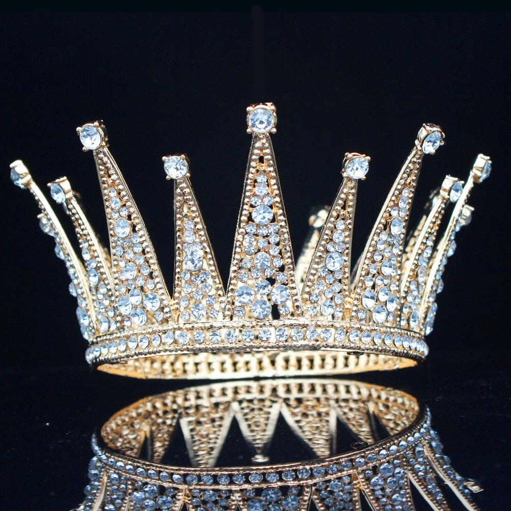
                      
                        Vintage Crystal Queen Tiara Crown Pageant Wedding Hair Accessory - TulleLux Bridal Crowns &  Accessories 
                      
                    