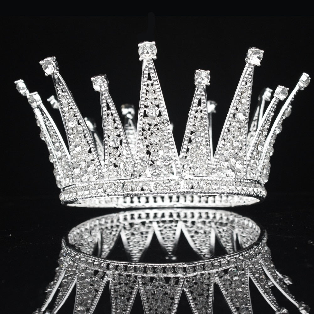 
                      
                        Vintage Crystal Queen Tiara Crown Pageant Wedding Hair Accessory - TulleLux Bridal Crowns &  Accessories 
                      
                    