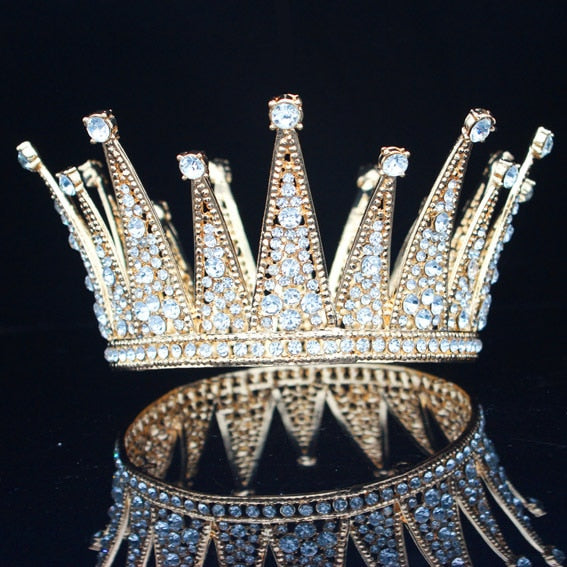 
                      
                        Vintage Crystal Queen Tiara Crown Pageant Wedding Hair Accessory - TulleLux Bridal Crowns &  Accessories 
                      
                    