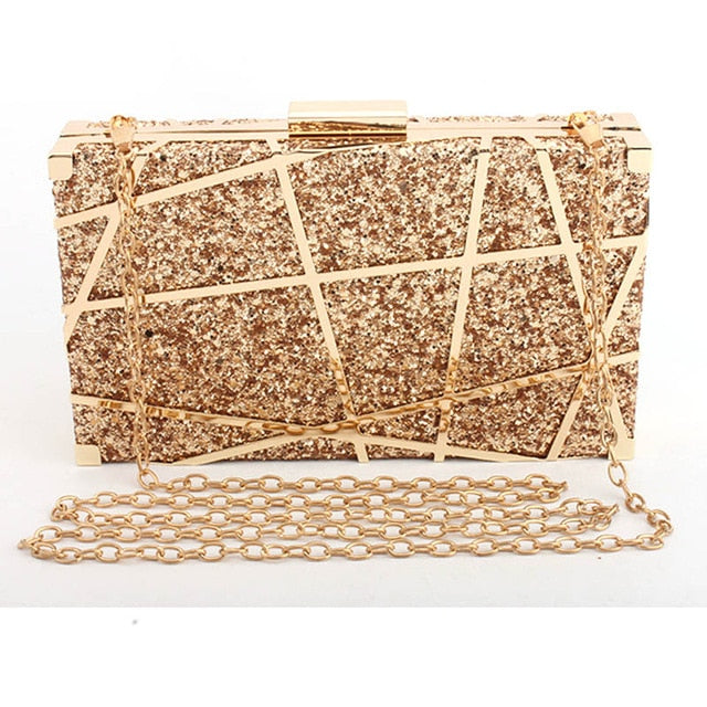 
                      
                        Fashion Sequined Clutch  Evening Bag Metal Chain Handbag Wedding Banquet Purse and Handbag - TulleLux Bridal Crowns &  Accessories 
                      
                    