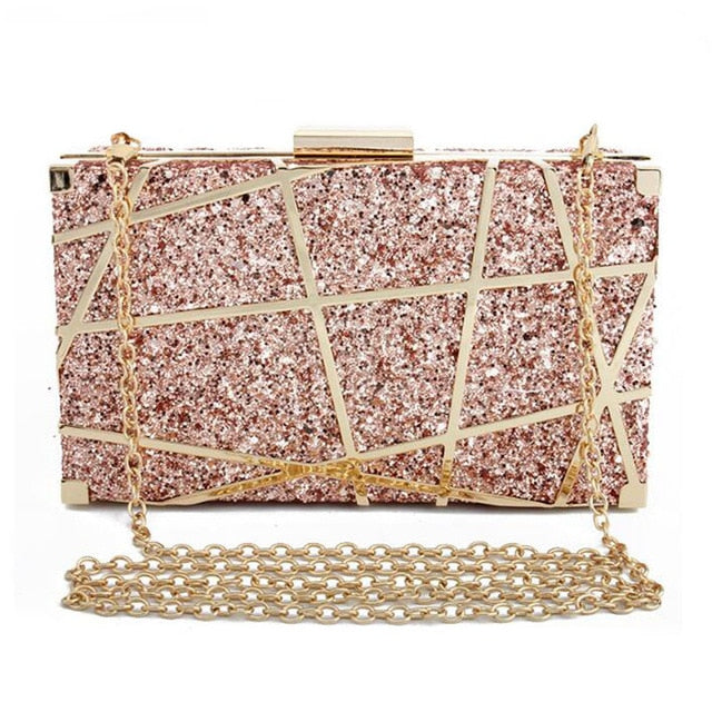 
                      
                        Fashion Sequined Clutch  Evening Bag Metal Chain Handbag Wedding Banquet Purse and Handbag - TulleLux Bridal Crowns &  Accessories 
                      
                    