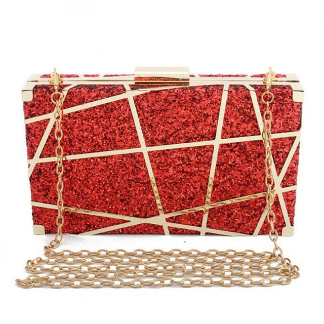 
                      
                        Fashion Sequined Clutch  Evening Bag Metal Chain Handbag Wedding Banquet Purse and Handbag - TulleLux Bridal Crowns &  Accessories 
                      
                    