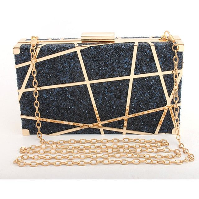 
                      
                        Fashion Sequined Clutch  Evening Bag Metal Chain Handbag Wedding Banquet Purse and Handbag - TulleLux Bridal Crowns &  Accessories 
                      
                    