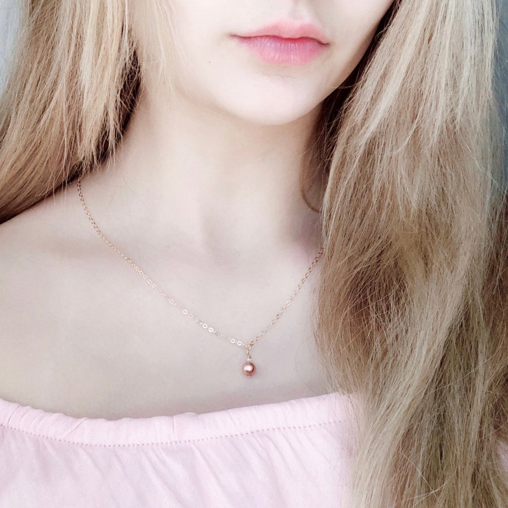 
                      
                        Rose Gold  Pearl Bridesmaid Necklace - TulleLux Bridal Crowns &  Accessories 
                      
                    