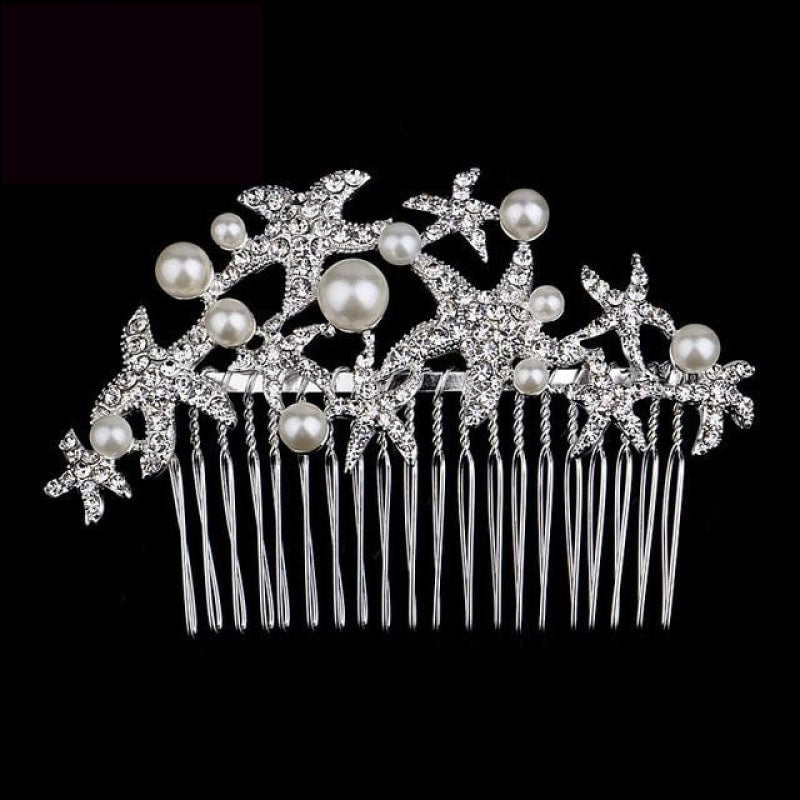 Load image into Gallery viewer, European Designs Simulated Pearl Crystal Flower Bridal Hair Combs Wedding Hair Jewelry - TulleLux Bridal Crowns &amp;amp;  Accessories 
