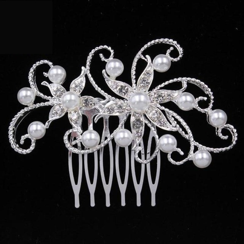 
                      
                        Pearl Crystal Wedding Hair Floral Bridal Hair Combs Accessories - TulleLux Bridal Crowns &  Accessories 
                      
                    
