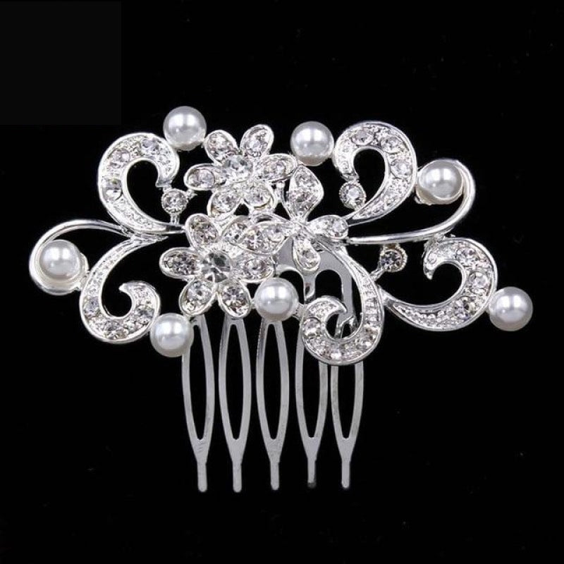 
                      
                        Pearl Crystal Wedding Hair Floral Bridal Hair Combs Accessories - TulleLux Bridal Crowns &  Accessories 
                      
                    