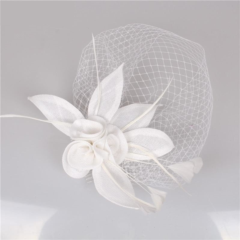 Wedding Delicate Headwear  Fascinator Veil Feather Hat Brides Fashion Accessory - TulleLux Bridal Crowns &  Accessories 