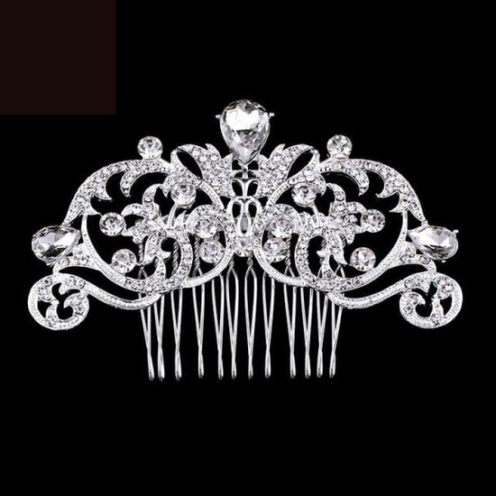 Load image into Gallery viewer, European Designs Simulated Pearl Crystal Flower Bridal Hair Combs Wedding Hair Jewelry - TulleLux Bridal Crowns &amp;amp;  Accessories 
