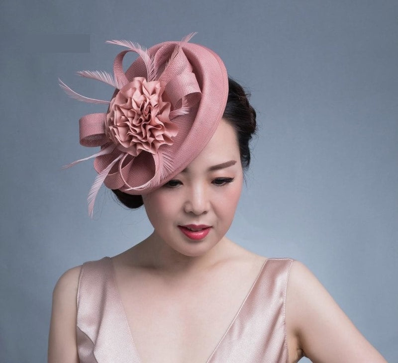 Luxury Women Fascinator Headdress Flower Feather Bride Headwear - TulleLux Bridal Crowns &  Accessories 