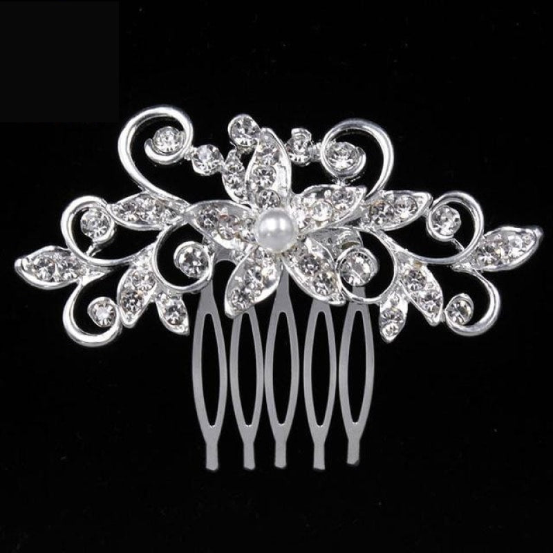 
                      
                        Pearl Crystal Wedding Hair Floral Bridal Hair Combs Accessories - TulleLux Bridal Crowns &  Accessories 
                      
                    